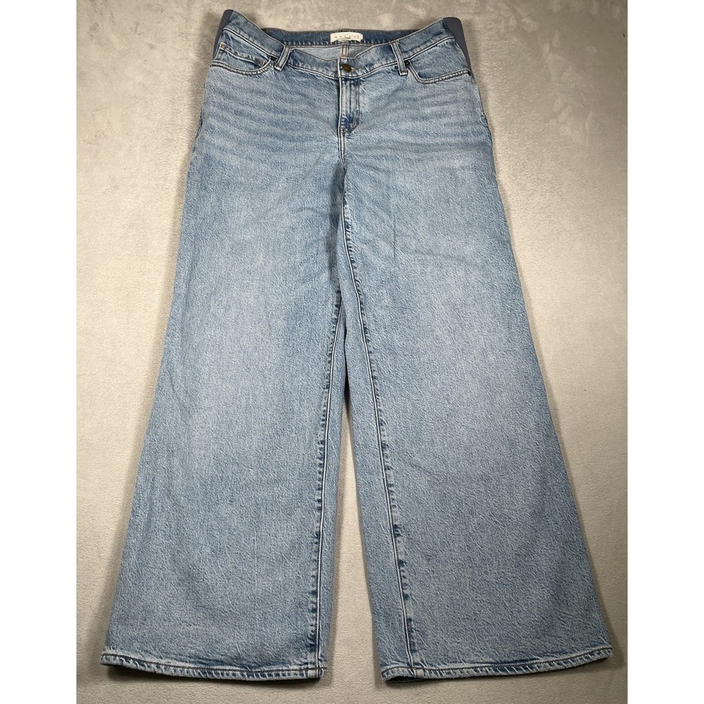 Hatch Maternity Underbelly Wide Leg Jeans Women 31x31 *fit's 34x31 Light Wash